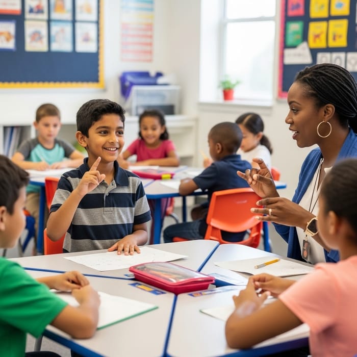 Deaf Elementary Student Inclusive Classroom Deaf Elementary Student Inclusive Classroom
