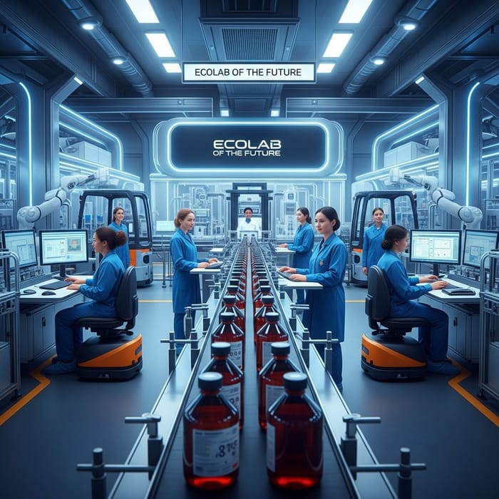 Futuristic Factory Automation: Shiny Surfaces & Robotics in Action