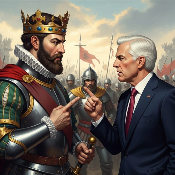 Dramatic Face-off: Ivan Grozniy vs Joe Biden in Historical Battle