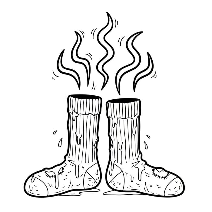 Comical Line Art: Smelly Sweaty Socks Comical Line Art: Smelly Sweaty Socks