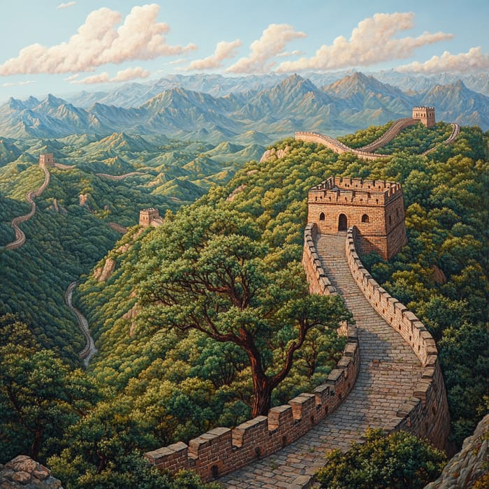 Majestic Great Wall of China Landscape Views