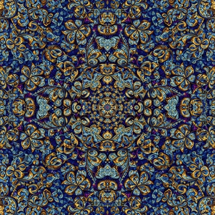 Infinite Symmetrical Fractal Pattern | Vibrant Geometric Shapes