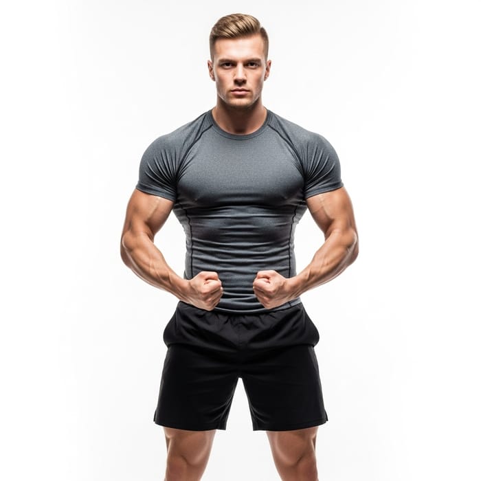 Muscular Man Athletic Pose | Gym Apparel