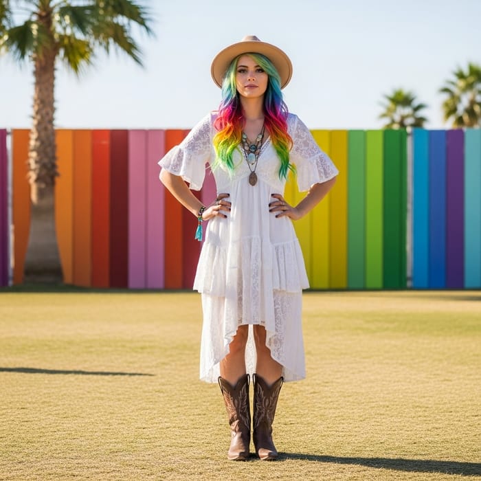 Bohemian Bridal Look at Coachella Festival Bohemian Bridal Look at Coachella Festival