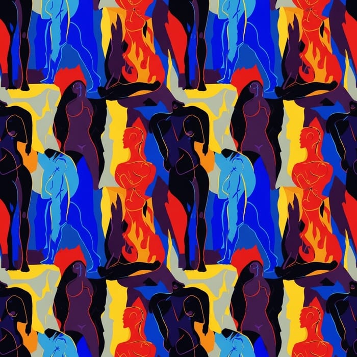 Creative Body Shape Wallpaper Pattern with Bold Lines Creative Body Shape Wallpaper Pattern with Bold Lines