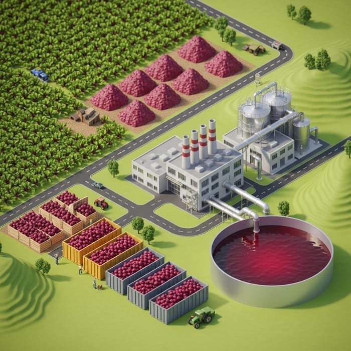 3D Map of Beet Production and Juice Processing 3D Map of Beet Production and Juice Processing