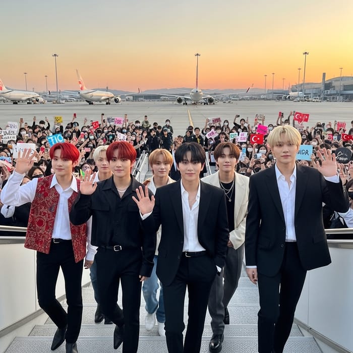 Stray Kids in Turkey: Warm Welcome from Fans at Airport Stray Kids in Turkey: Warm Welcome from Fans at Airport