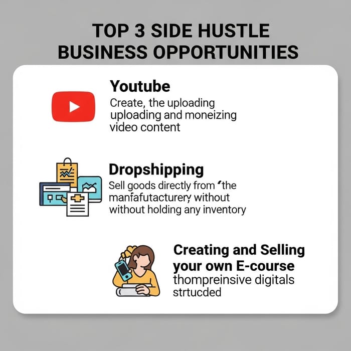 Best Side Hustle Ideas: YouTube, Dropshipping, E-Course Best Side Hustle Ideas: YouTube, Dropshipping, E-Course