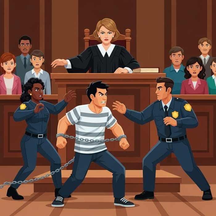 Prisoner Attacks Judge: Shocking Courtroom Scene