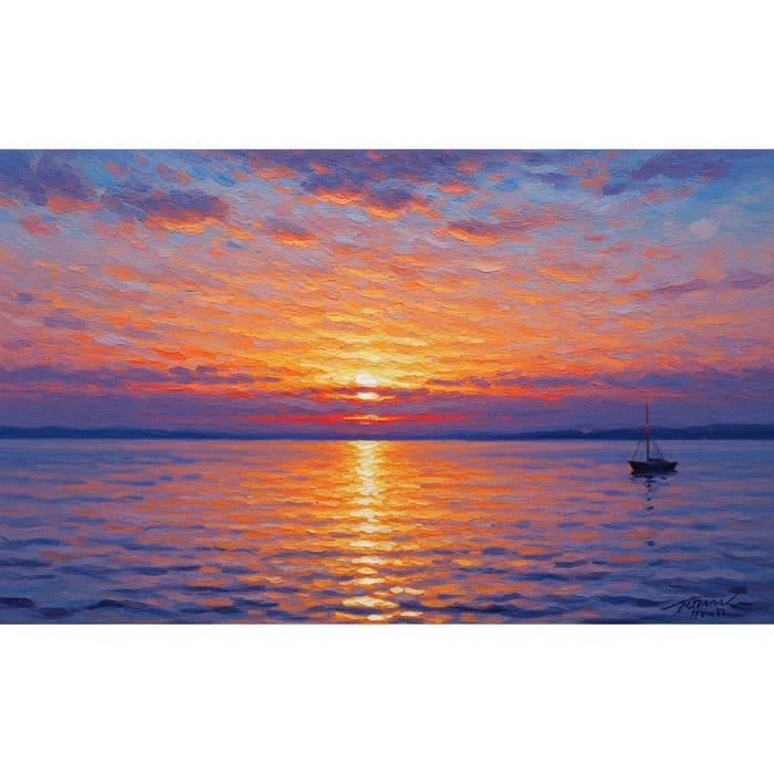 Impressionist Maritime Landscape at Sunset Impressionist Maritime Landscape at Sunset