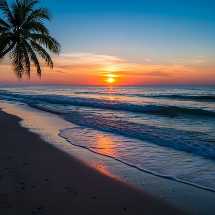 Vivid Beach Sunset Abstract