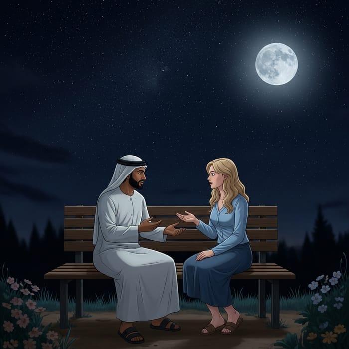 Romantic Night with Sweethearts Under Starry Sky