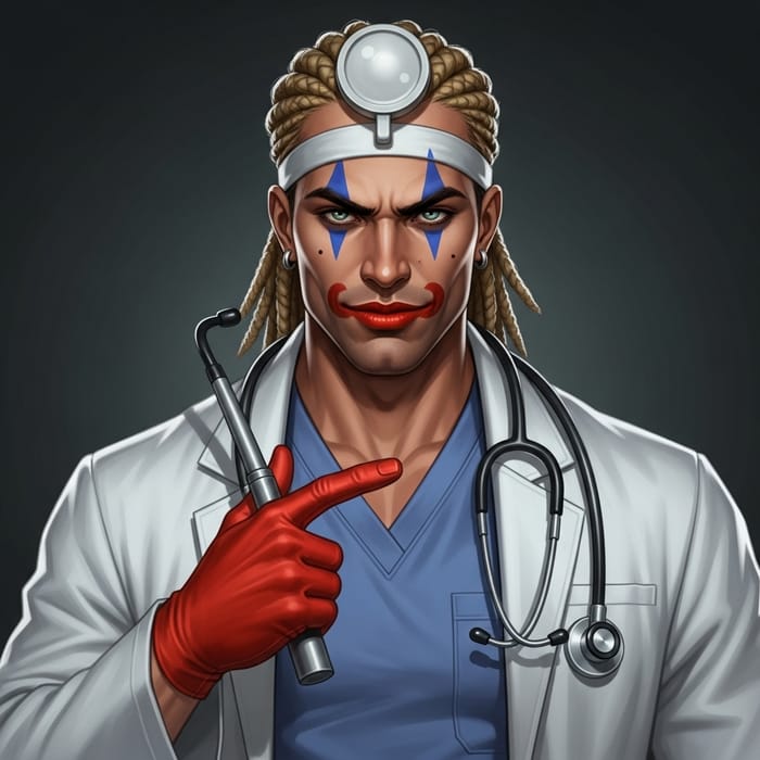 Mysterious Muscular Male in Eccentric Medical Attire