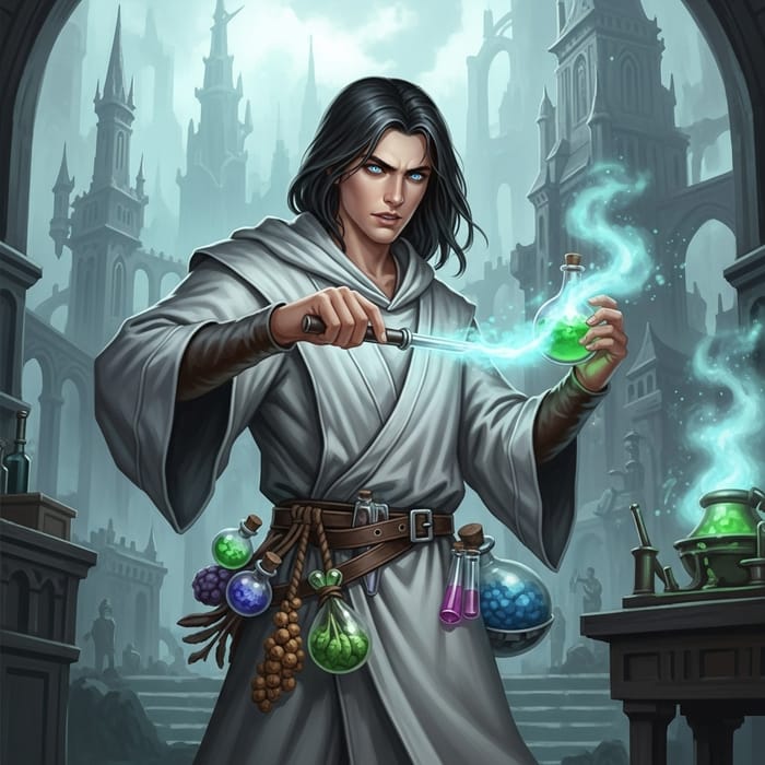 Young and Handsome Alchemist's Apprentice in High Fantasy Style Young and Handsome Alchemist's Apprentice in High Fantasy Style