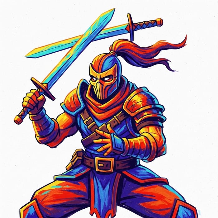Dota 2 Juggernaut | Bold Crayon Artwork with Dynamic Movement