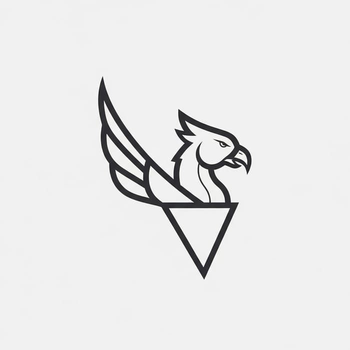 Monochromatic Mythical Creature Logo Design