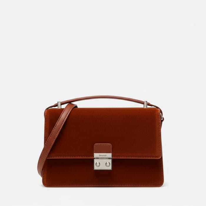 Simple Women's Leather Bag in Brown | Handheld Design