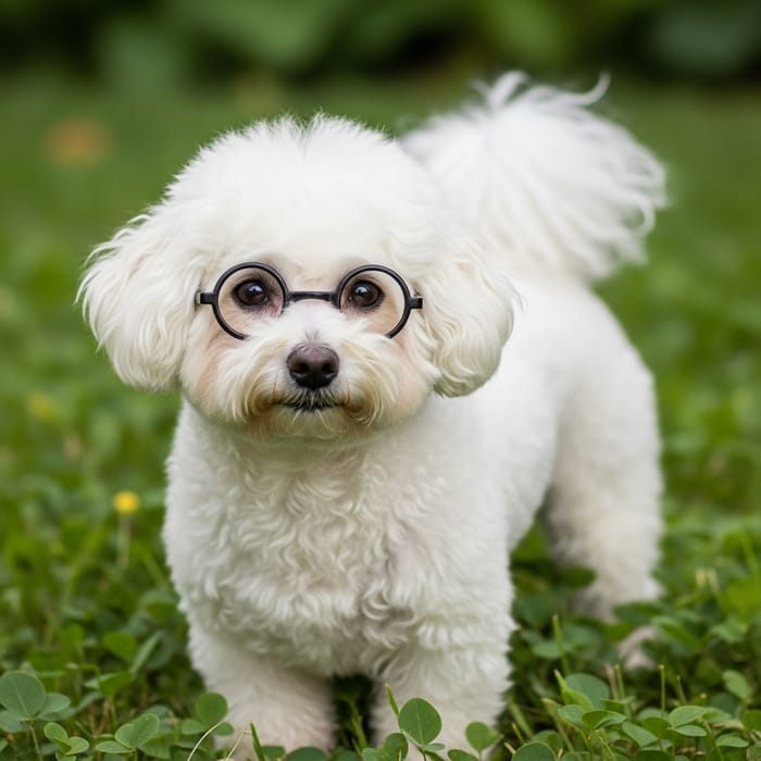 Adorable Bichon Frise with Cheerful Expression Adorable Bichon Frise with Cheerful Expression