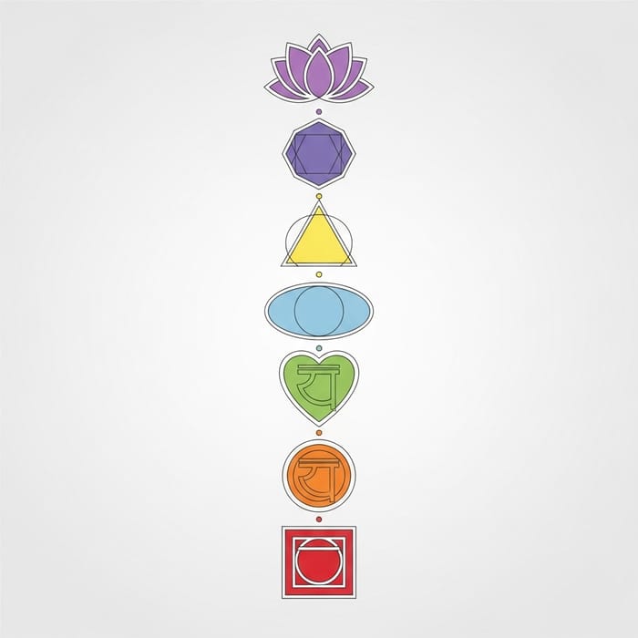7 Chakras Symbols: Vital Energy in Modern Minimalist Style 7 Chakras Symbols: Vital Energy in Modern Minimalist Style