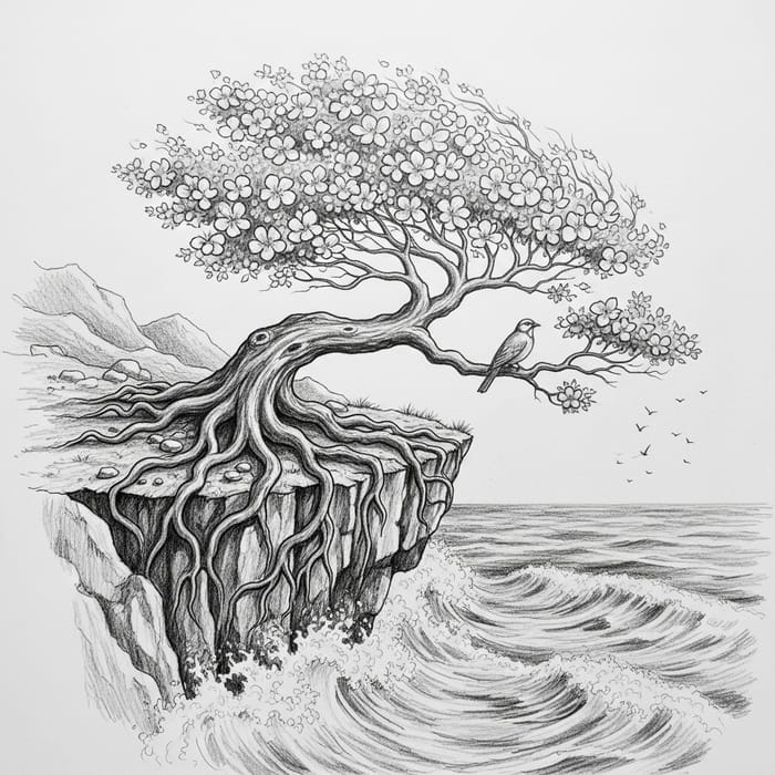 Tenacity in Graphite: Resilient Tree Against Elements Tenacity in Graphite: Resilient Tree Against Elements