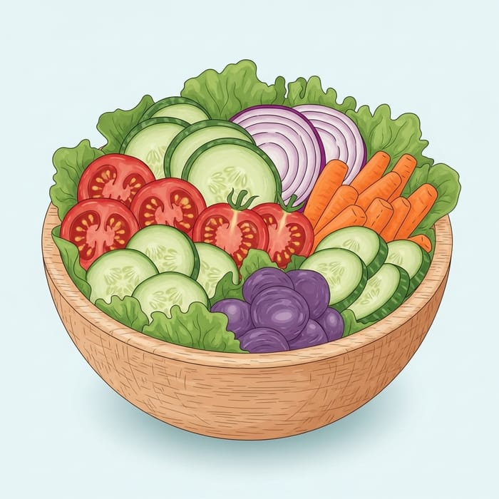 Vibrant Vegetable Salad with Colorful Ingredients Vibrant Vegetable Salad with Colorful Ingredients