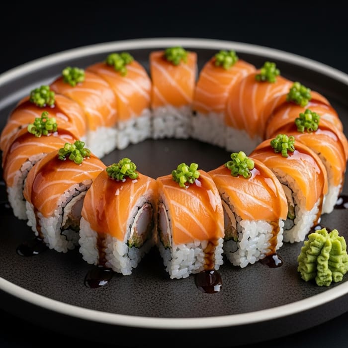 Colorful Sushi Roll on Plate | Dynamic Food Photography Shoot