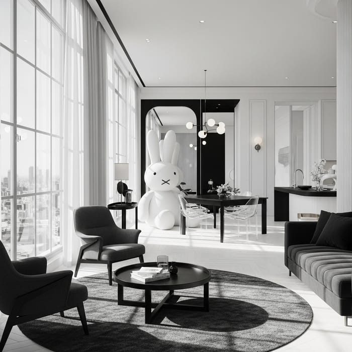 Modern Minimalist Interior Design in Black and White Modern Minimalist Interior Design in Black and White