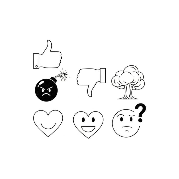 Minimalist Fine Line Emojis in Elegant Black Ink Minimalist Fine Line Emojis in Elegant Black Ink