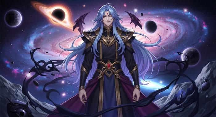 Emperor Kayn | Mystical Galaxy Ruler with Blue Purple Hair