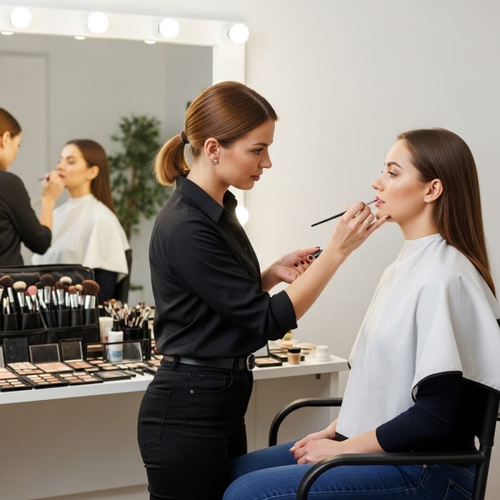 Skilled Caucasian Makeup Artist - Professional Consultation Skilled Caucasian Makeup Artist - Professional Consultation