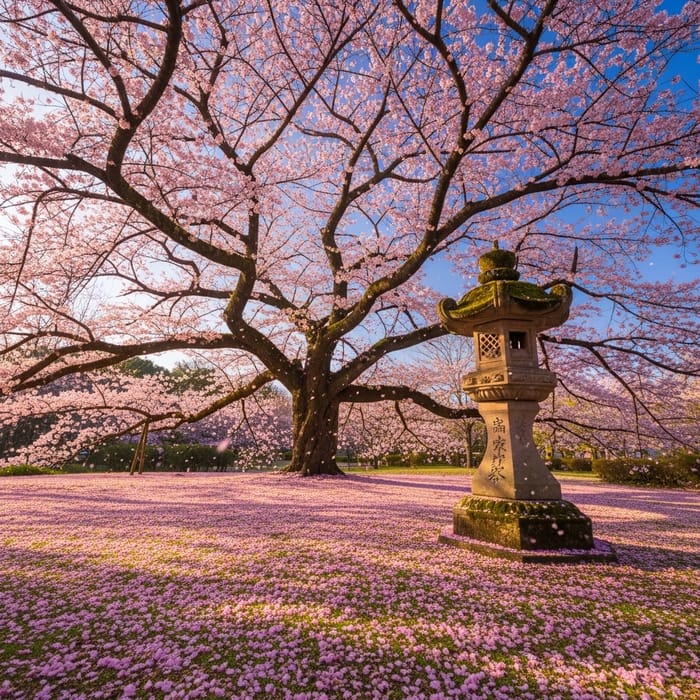 Sakura Blossom Tree and Japanese Lantern Sakura Blossom Tree and Japanese Lantern