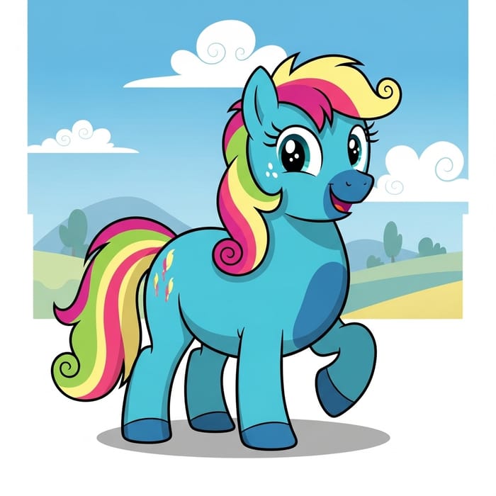 Cheerful and Colorful Pony Illustration | Playful & Sturdy Design Cheerful and Colorful Pony Illustration | Playful & Sturdy Design