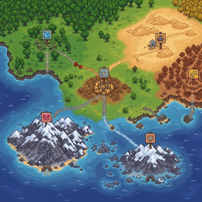 Epic Pixel Art Adventure Map