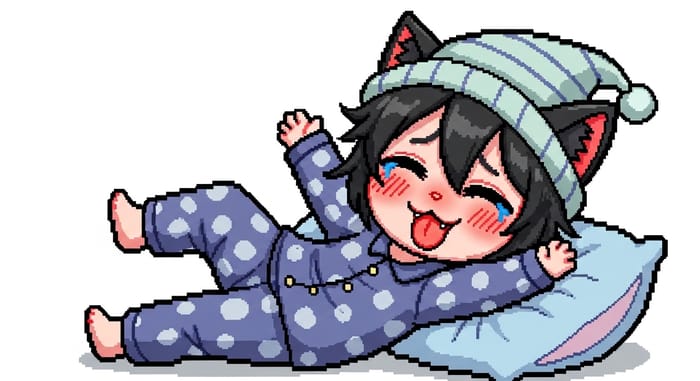 Cute Emo Cat in Pajamas | Flipnote Hatena Art Cute Emo Cat in Pajamas | Flipnote Hatena Art