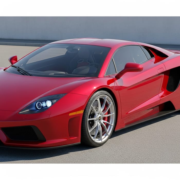 Cherry-Red Super Car | Stunning Aerodynamic Design Cherry-Red Super Car | Stunning Aerodynamic Design