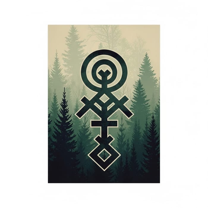 Slavic Symbol Wallpaper - Dark Forest Aesthetic