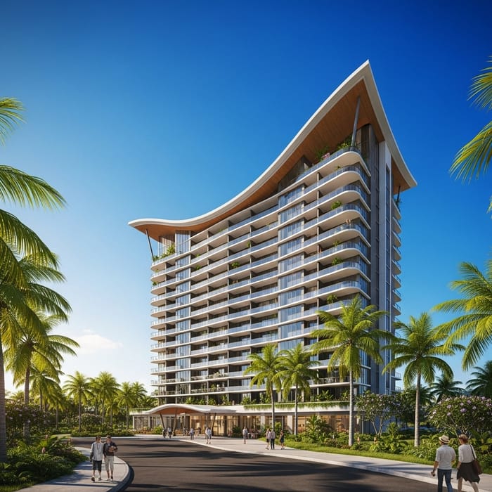 Sweeping Roof Tropical High-Rise Condominium