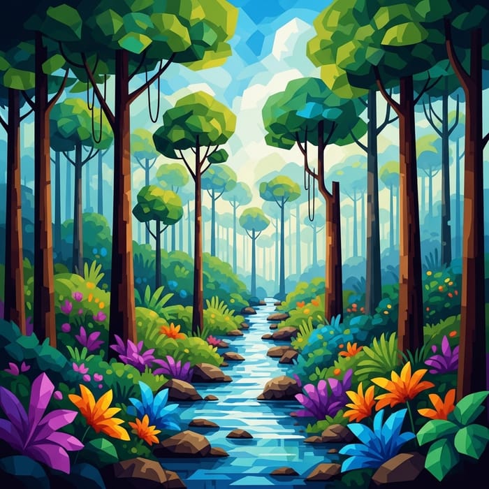 Colorful Abstract Rainforest Art Colorful Abstract Rainforest Art