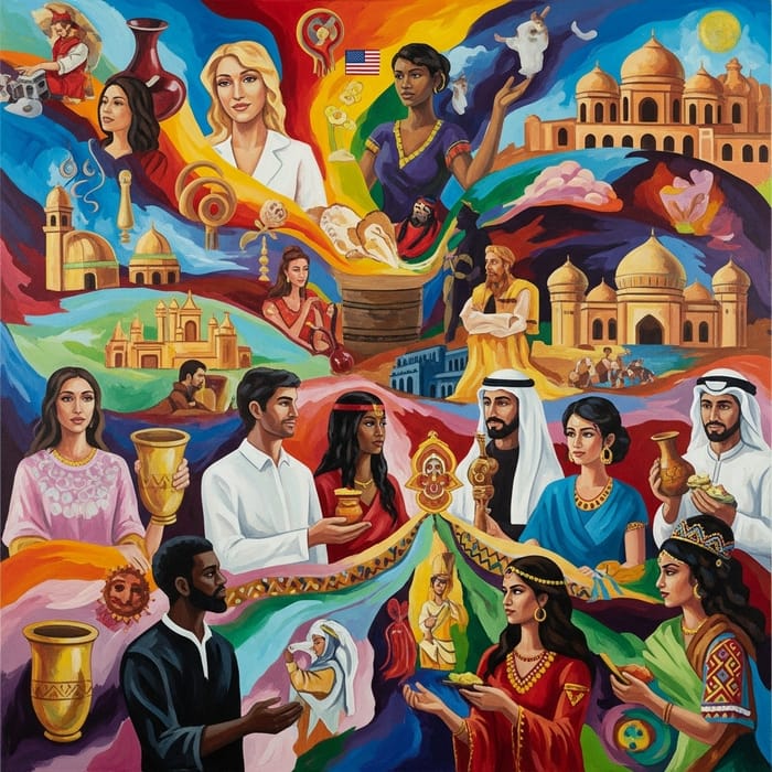 Cultural Diversity: Vibrant and Compelling Abstract Illustration Cultural Diversity: Vibrant and Compelling Abstract Illustration