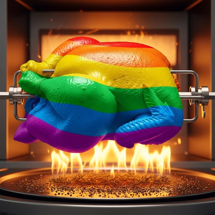 Rainbow Rotisserie Chicken in Vibrant Colors of the Rainbow Rainbow Rotisserie Chicken in Vibrant Colors of the Rainbow