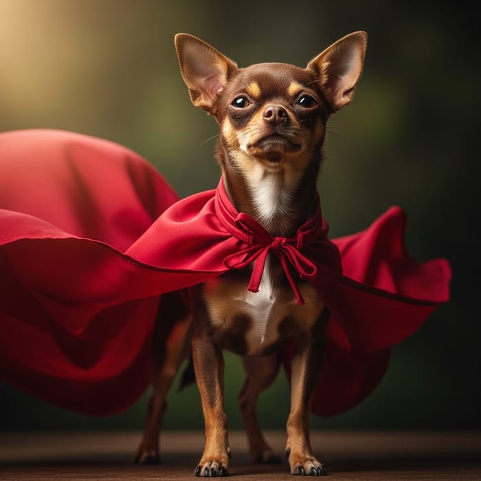 Brown Female Chihuahua with Stylish Cape Brown Female Chihuahua with Stylish Cape