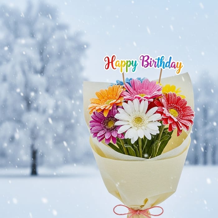 Winter Birthday Bouquet | Charming Frosty Florals