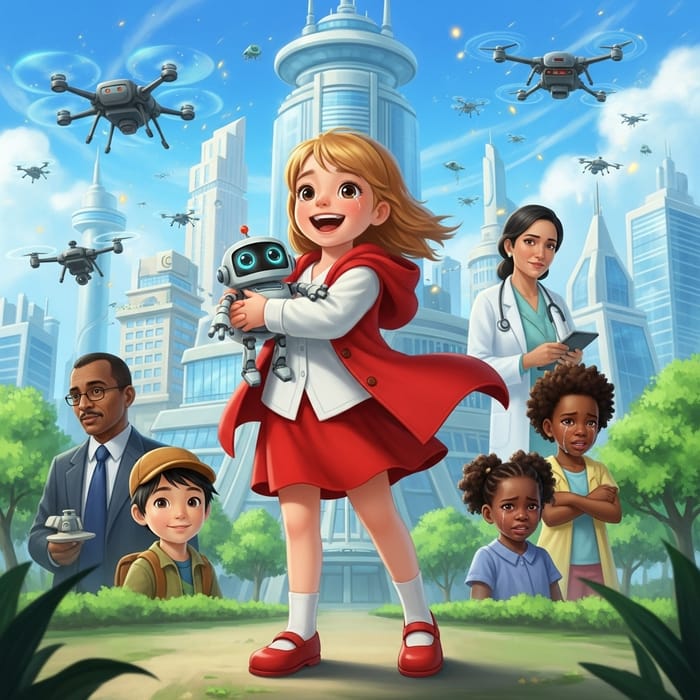 Whimsical Sci-Fi Adventure Movie Poster Whimsical Sci-Fi Adventure Movie Poster