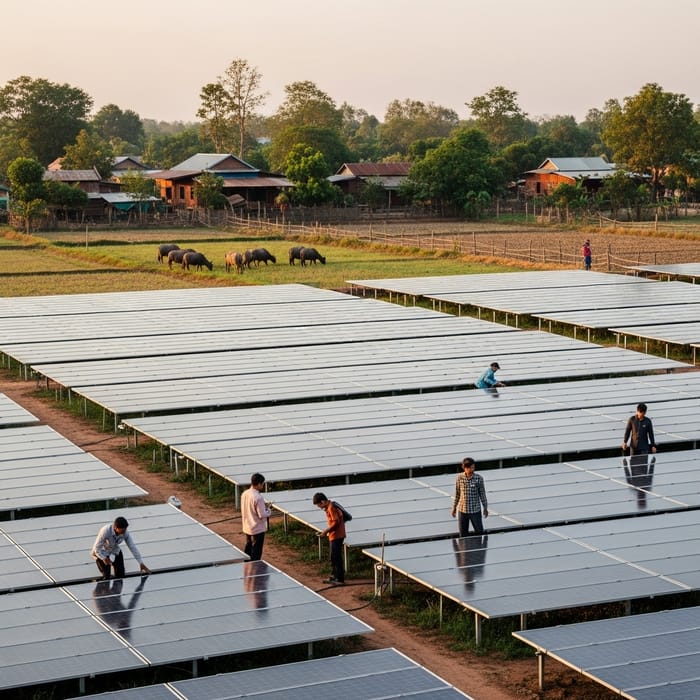 Hydropanel Farm in Pu Ngaol, Cambodia: Captivating Rural Scene Hydropanel Farm in Pu Ngaol, Cambodia: Captivating Rural Scene