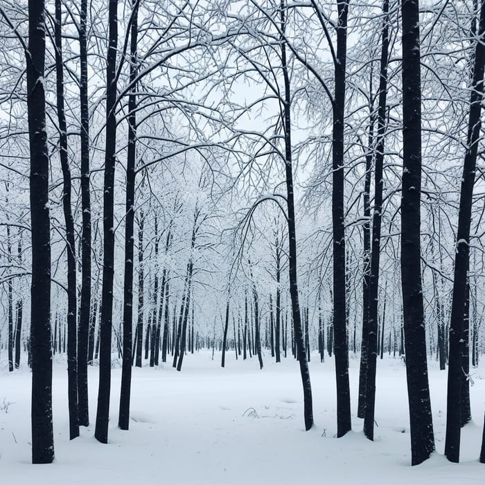 Snowy Forest with Serene Empty Space Snowy Forest with Serene Empty Space