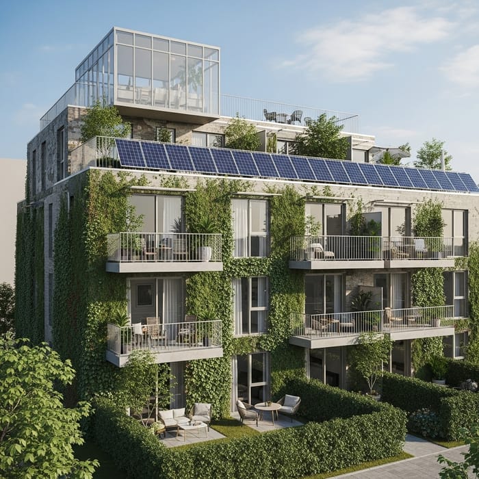 Sustainable Apartment Building with Penthouses