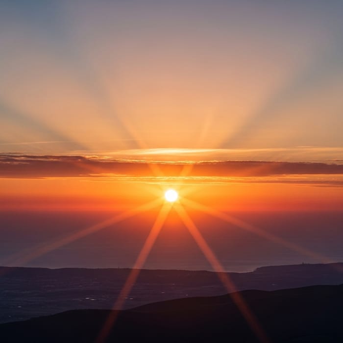 Serenity in Sunset: Radiant Harmony and Spiritual Glow