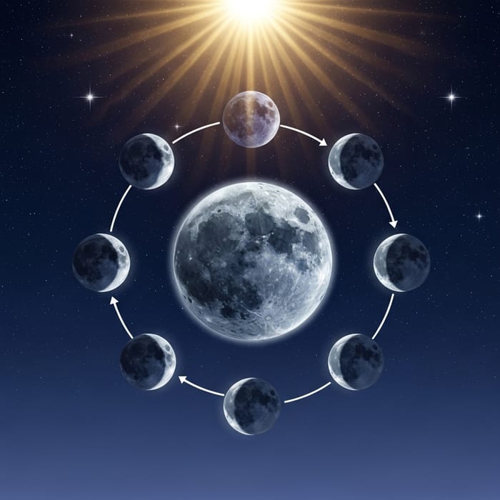 Stunning Moon Phases Visual with Celestial Harmony