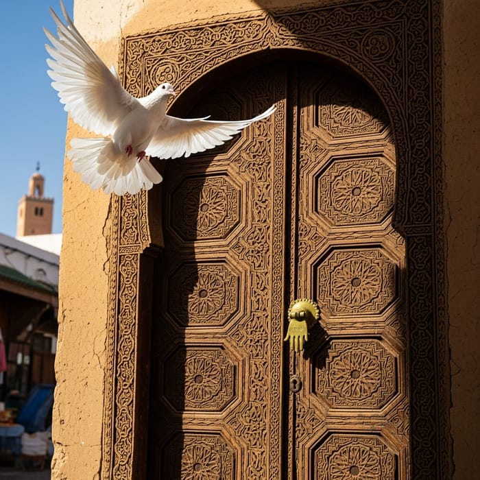 Moorish Algerian Door & White Dove of Peace