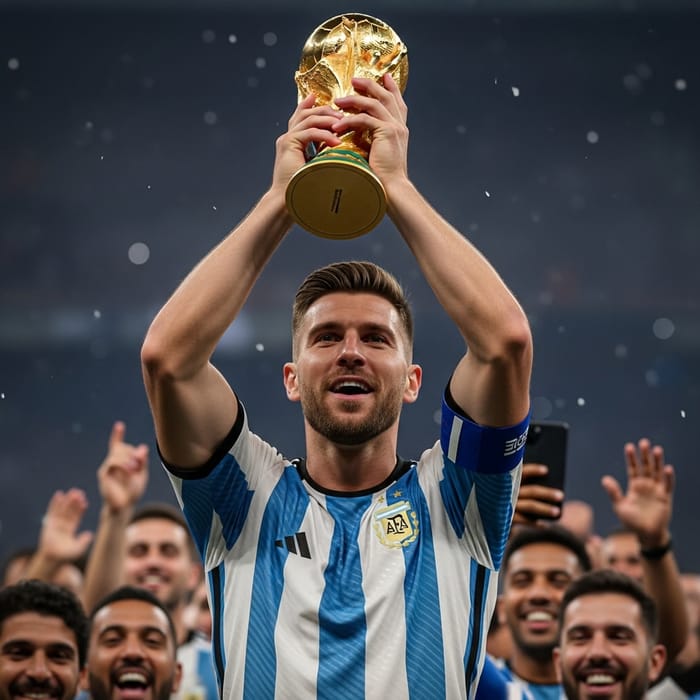 Lionel Messi Celebrating World Cup Victory